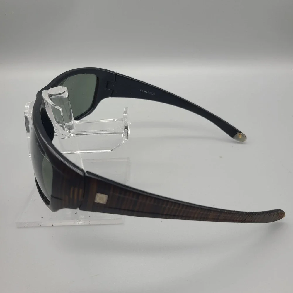 Optic Nerve Contra 18009 Polarized Sunglasses Brown Woodgrain Wrap Sport Mens